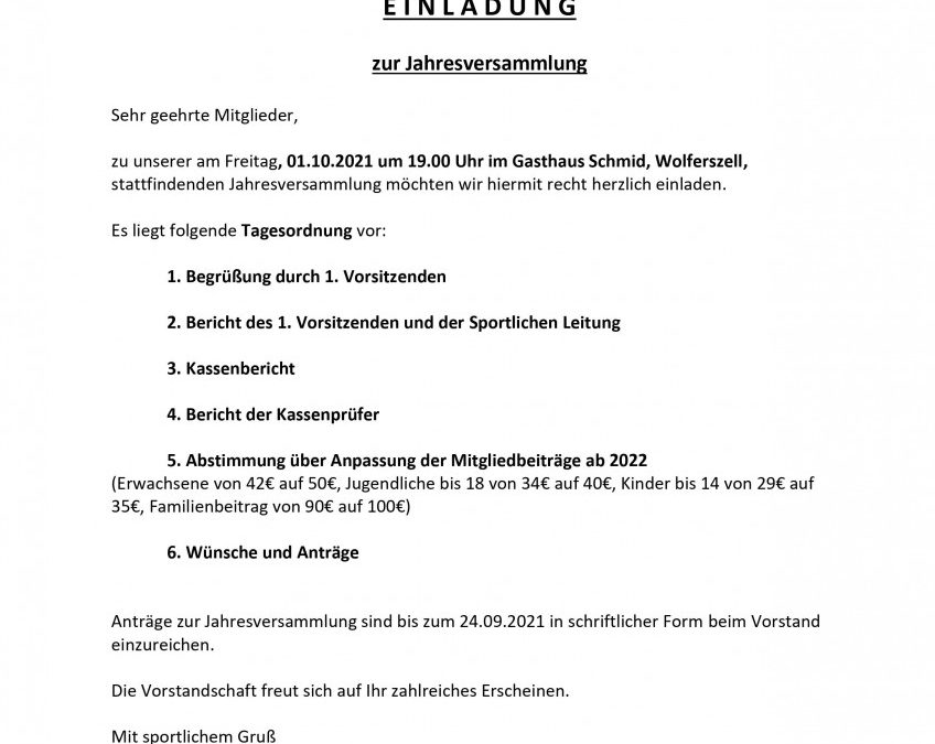 Jahreshauptversammlung